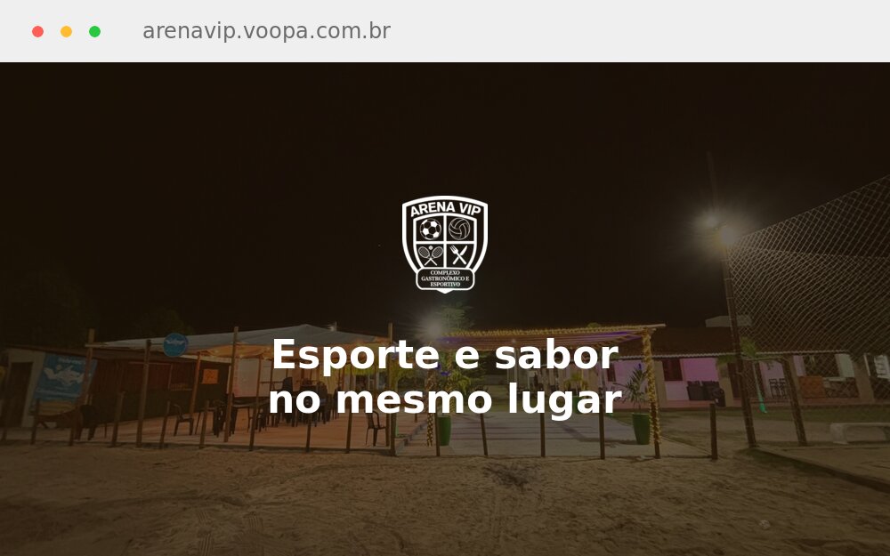 Site da Arena Vip Pindoretama