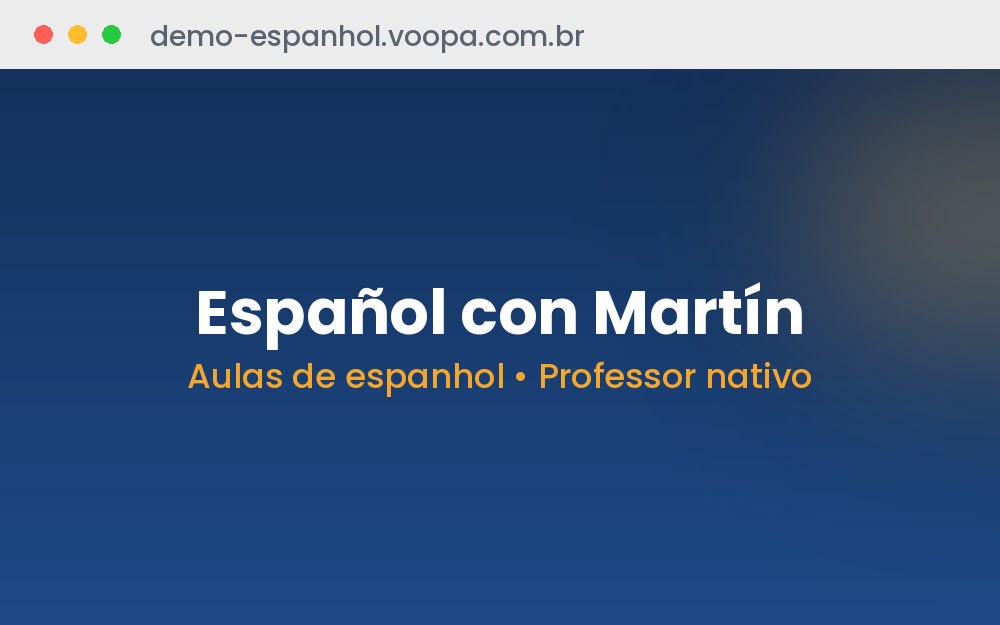 Site de demonstração para professor de espanhol